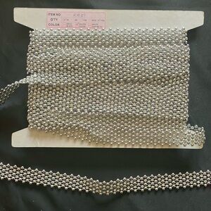 Silver Rhinestone Beaded Trim